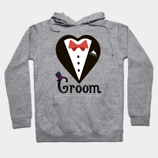 Groom T-Shirt Groom With Bow Tie Tee Shirt Bachelor Party Hoodie by MiStore